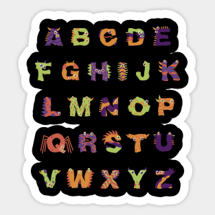 Alphabet Halloween Teacher Kids Cute Monster Alphabet ABC Sticker